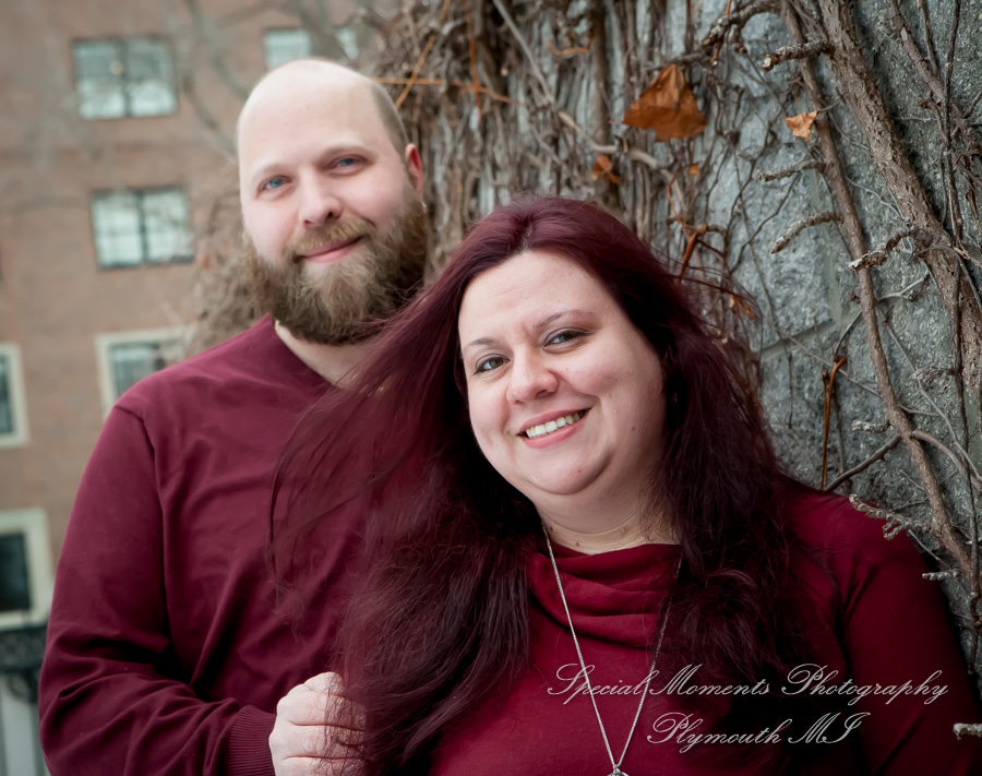 Tiffany & Scott at The River Walk Rochester MI engagement photography