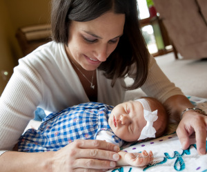 Lauren & Anthony newborn photos at home family photography