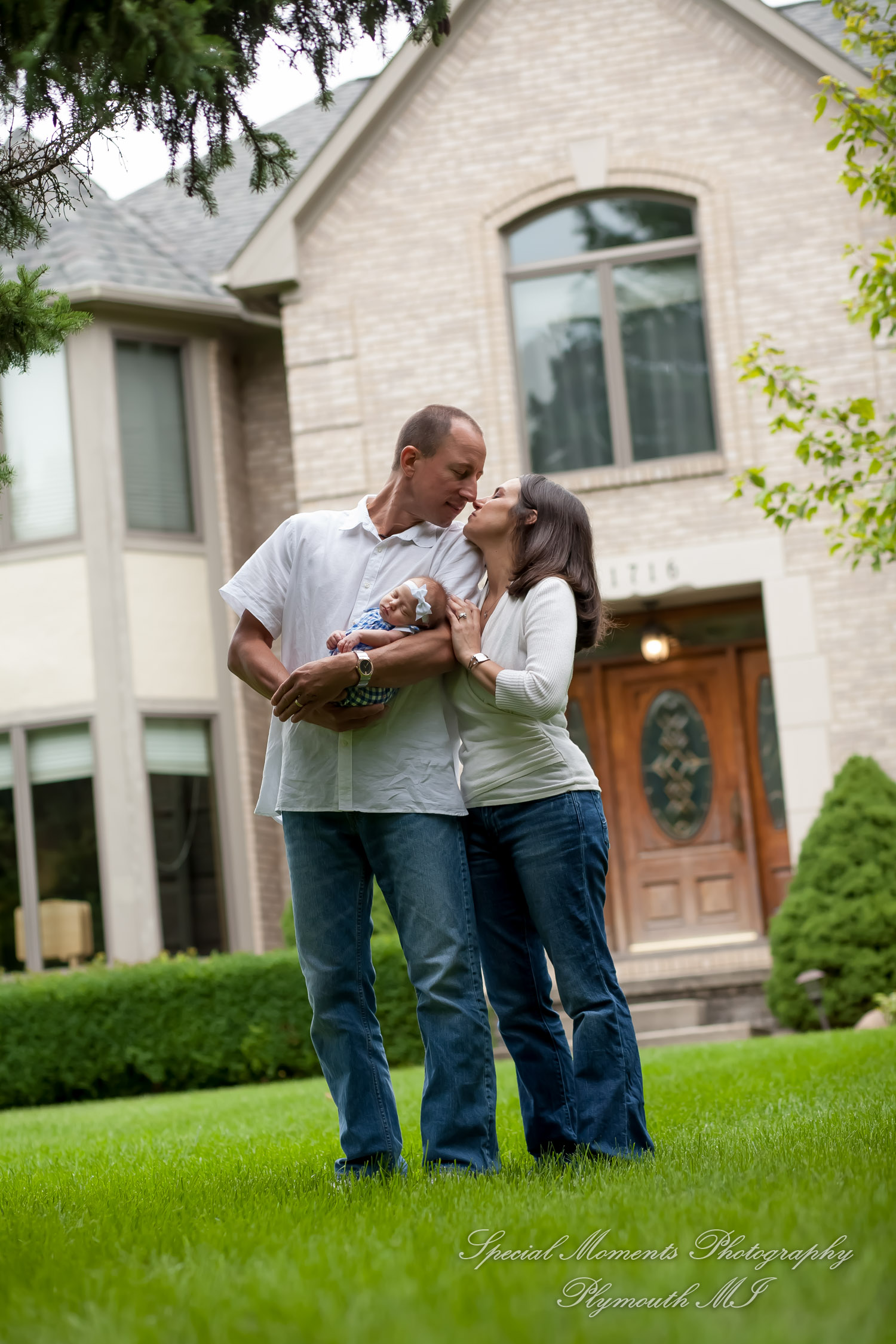 Lauren & Anthony newborn photos at home family photography