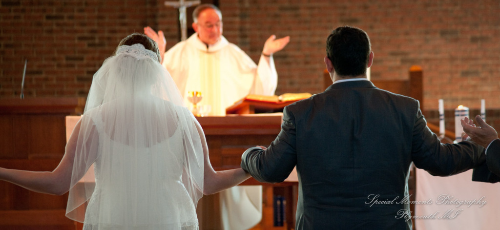 Mary & Jarrett at St. Andrew Catholic Church Saline MI wedding photography