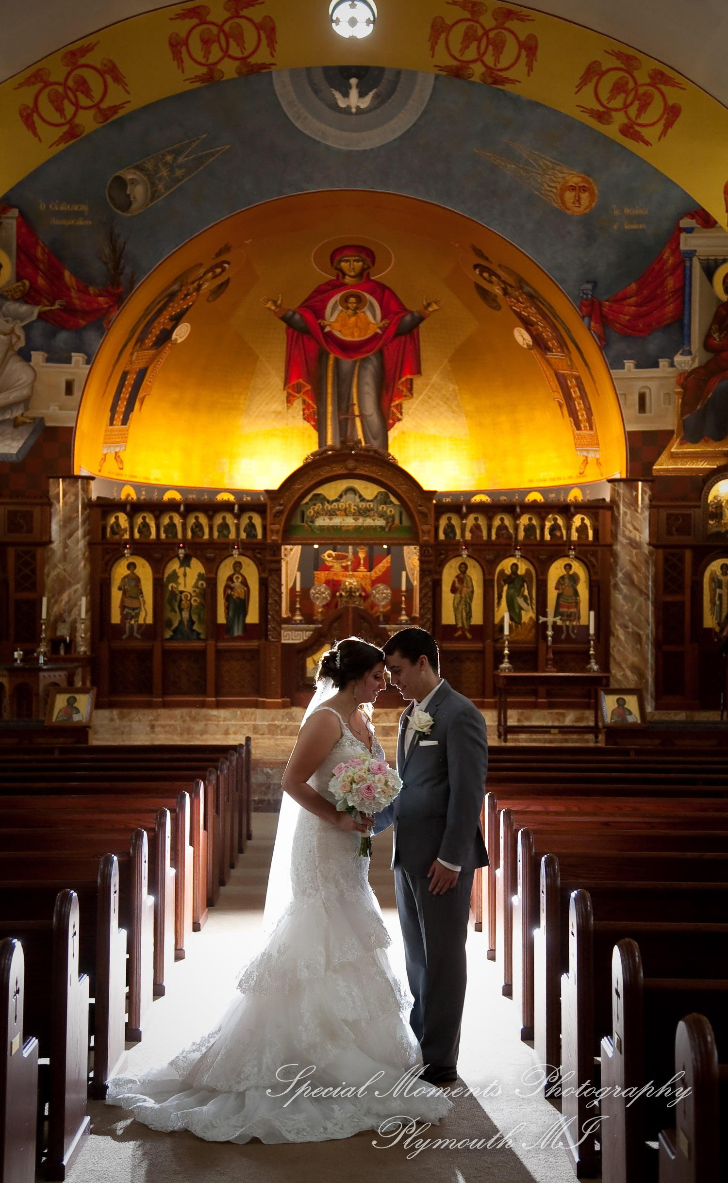 Stefanie & David at St. John Greek Orthodox Sterling Hts. MI wedding photography
