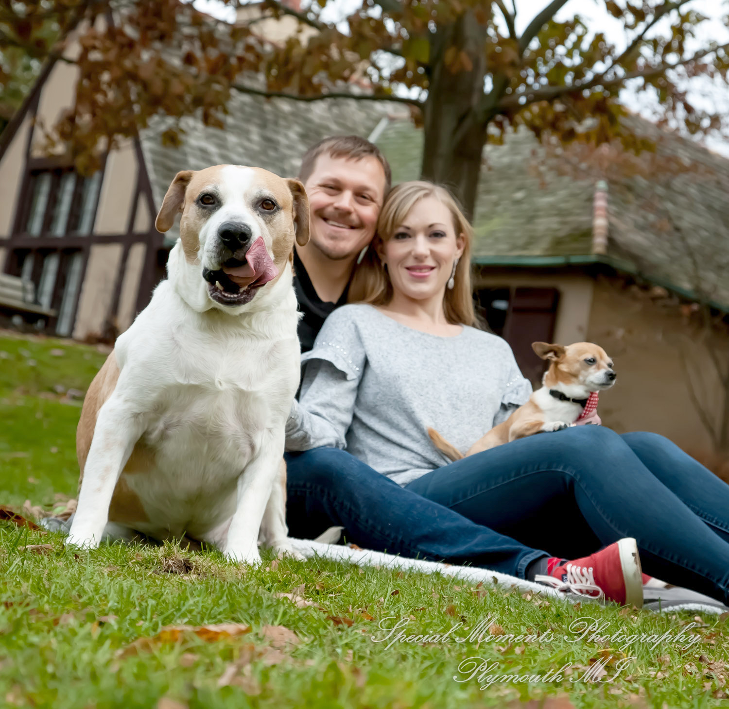 Kimberly & Matthew at Downtown Farmington MI LGBTQ engagement photography