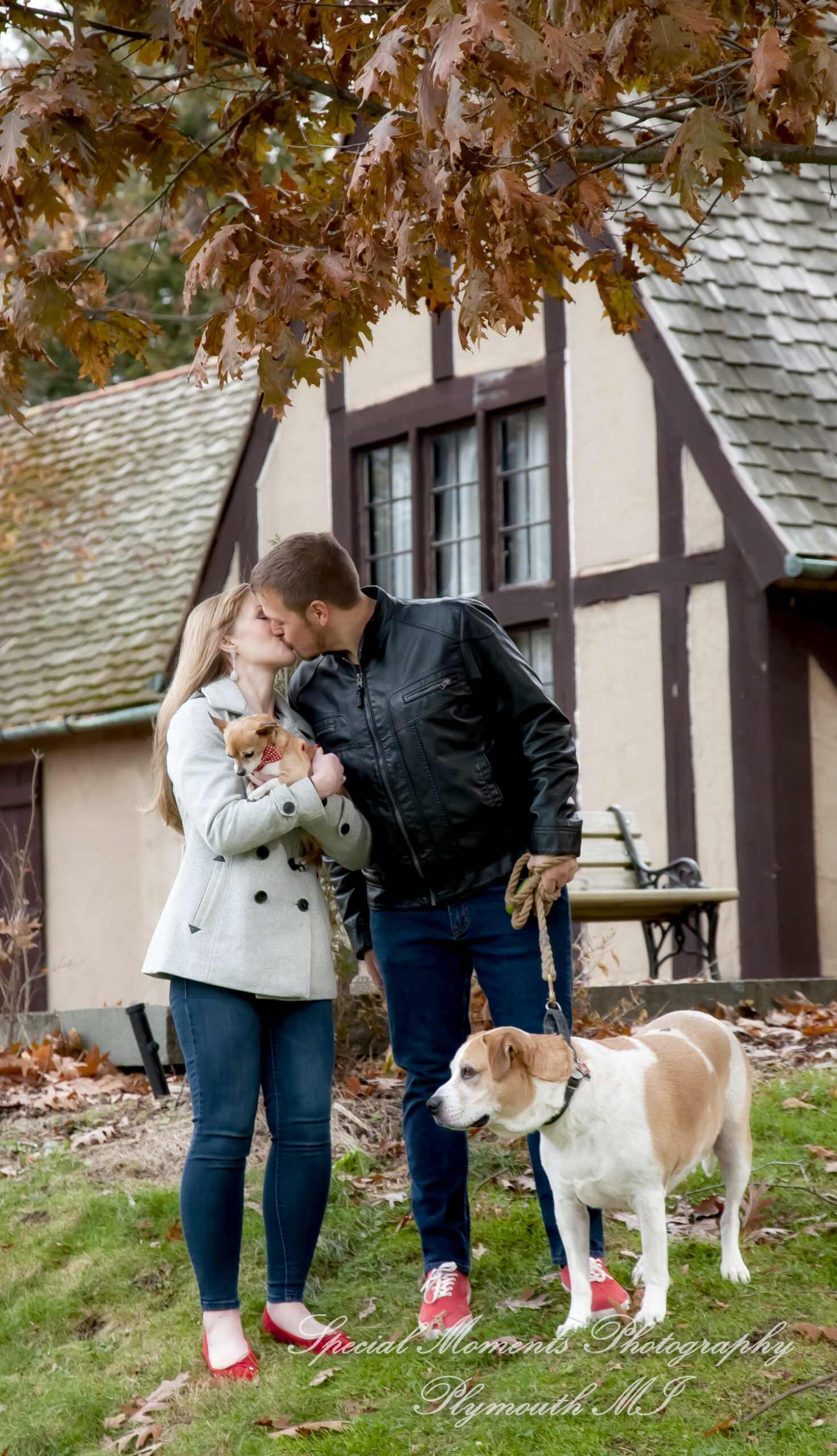 Kimberly & Matthew at Downtown Farmington MI LGBTQ engagement photography