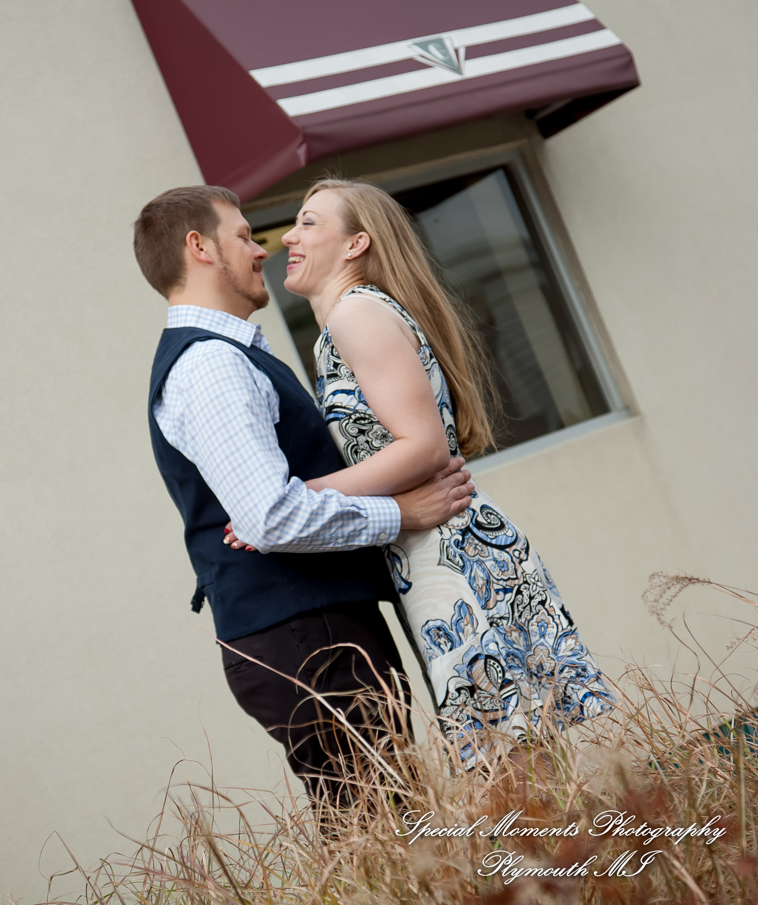 Basement Burger Bar Farmington MI engagement photograph