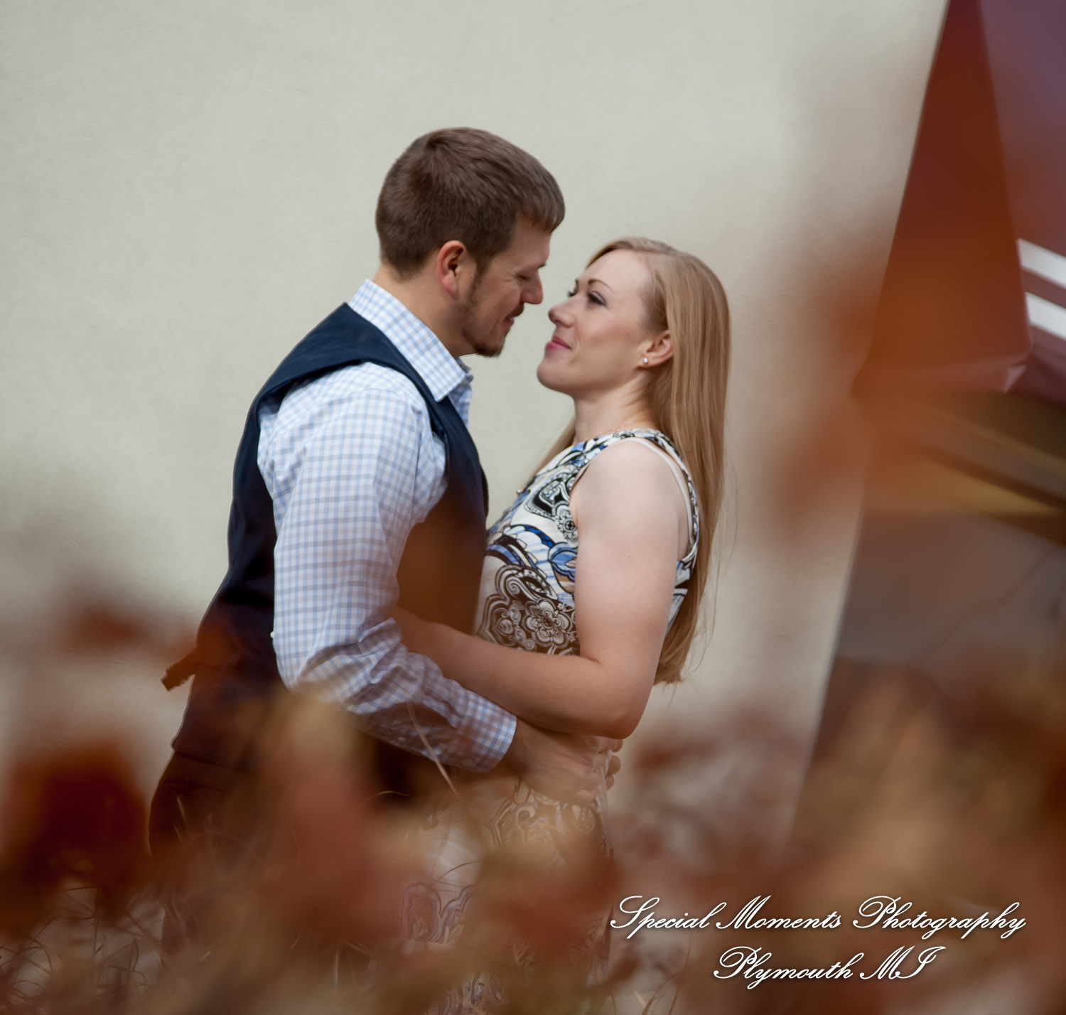 Basement Burger Bar Farmington MI engagement photograph