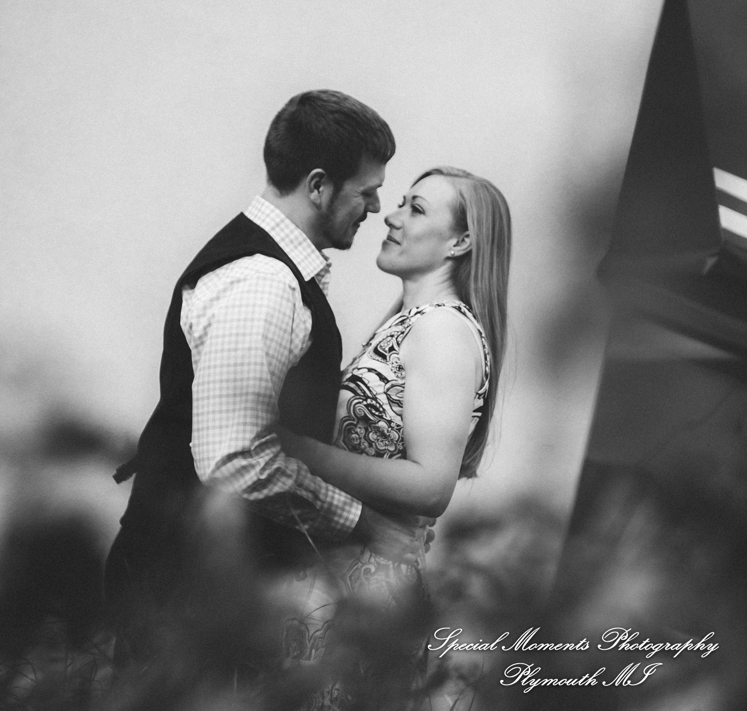 Basement Burger Bar Farmington MI engagement photograph