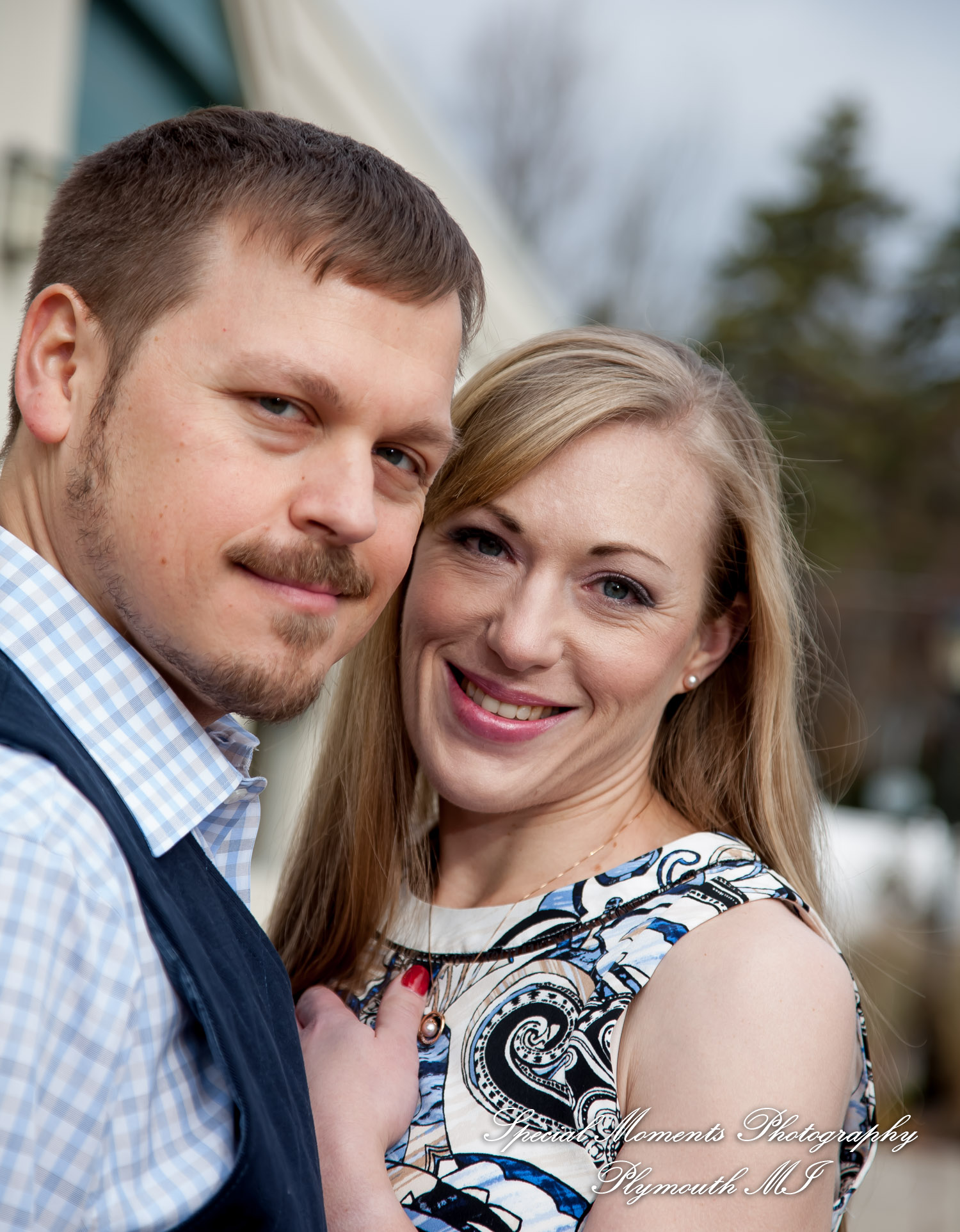 Basement Burger Bar Farmington MI engagement photograph
