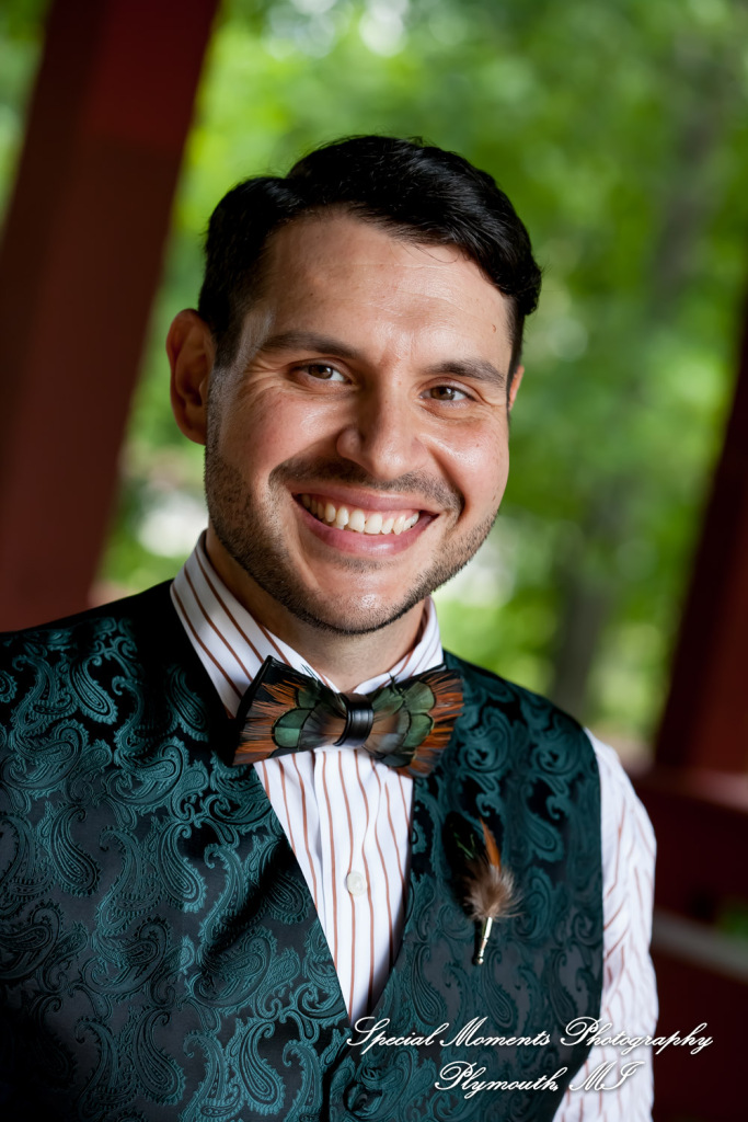 Sydney & John at Ford Field Park Bridge Dearborn MI wedding photography