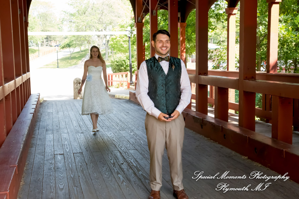 Sydney & John at Ford Field Park Bridge Dearborn MI wedding photography