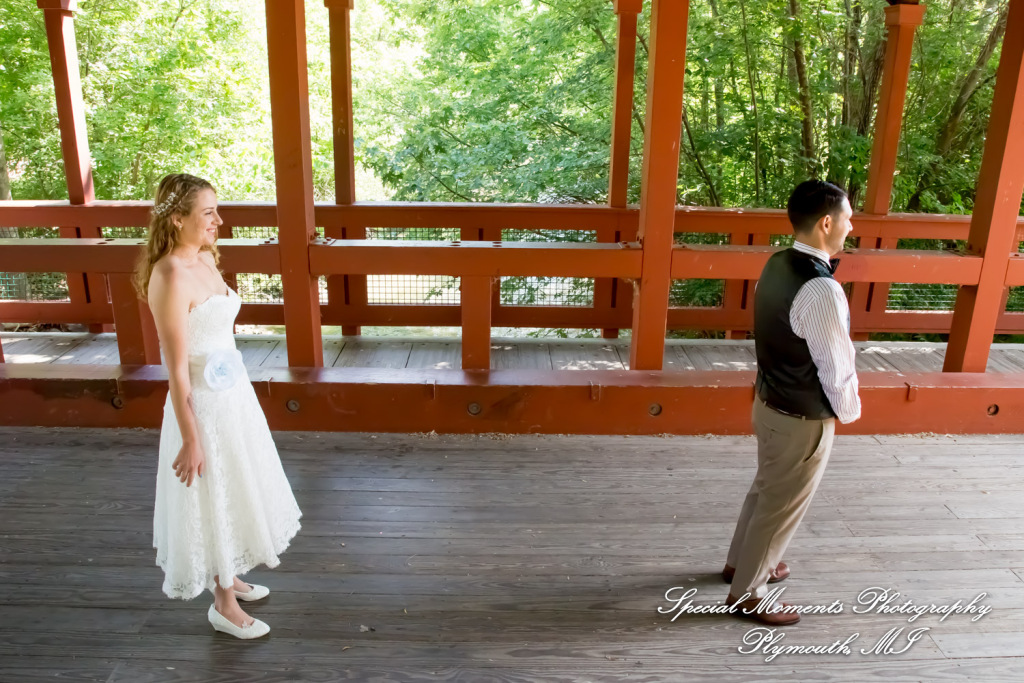 Sydney & John at Ford Field Park Bridge Dearborn MI wedding photography