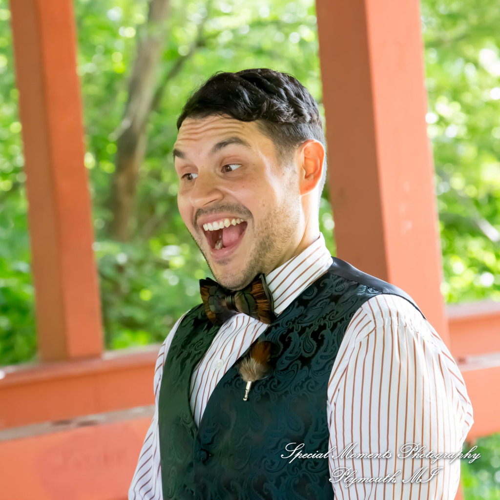 Sydney & John at Ford Field Park Bridge Dearborn MI wedding photography