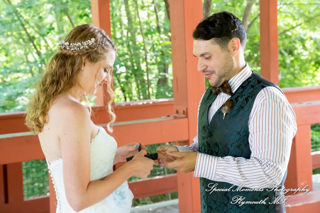Sydney & John at Ford Field Park Bridge Dearborn MI wedding photography