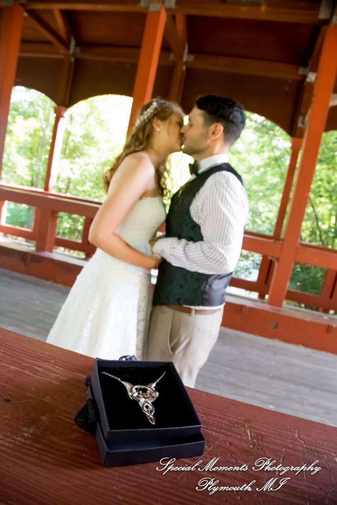 Sydney & John at Ford Field Park Bridge Dearborn MI wedding photography