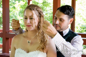 Sydney & John at Ford Field Park Bridge Dearborn MI wedding photography
