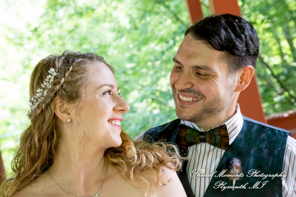 Sydney & John at Ford Field Park Bridge Dearborn MI wedding photography