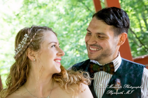 Sydney & John at Ford Field Park Bridge Dearborn MI wedding photography