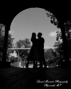Sydney & John at Ford Field Park Bridge Dearborn MI wedding photography