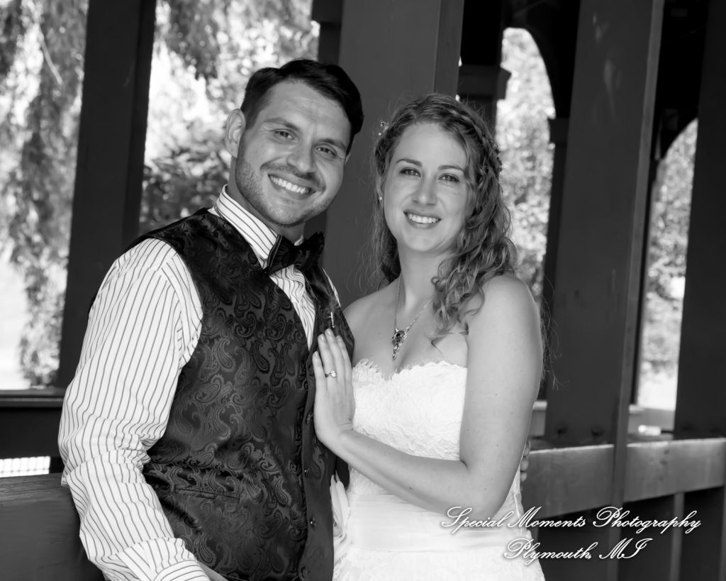 Sydney & John at Ford Field Park Bridge Dearborn MI wedding photography