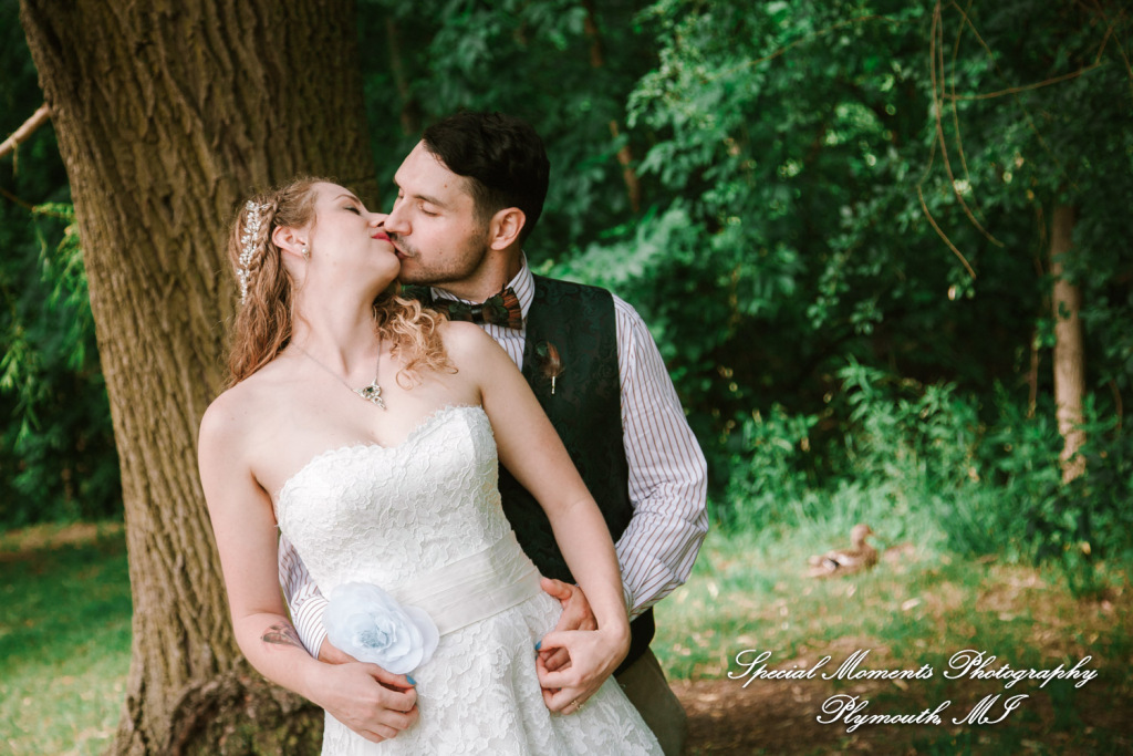 Sydney & John at Ford Field Park Bridge Dearborn MI wedding photography