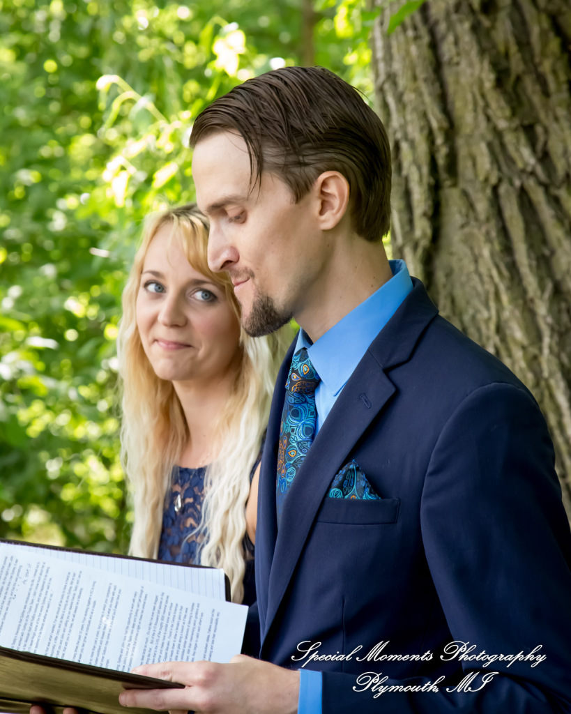 Sydney & John at Ford Field Park Bridge Dearborn MI wedding photography