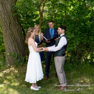 Sydney & John at Ford Field Park Bridge Dearborn MI wedding photography