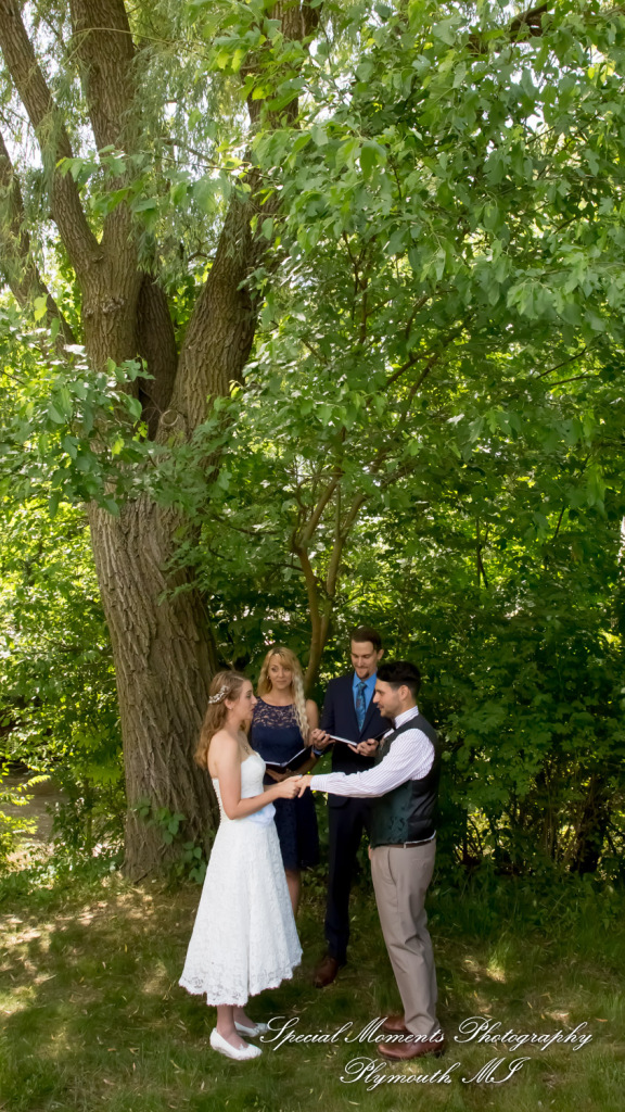 Sydney & John at Ford Field Park Bridge Dearborn MI wedding photography