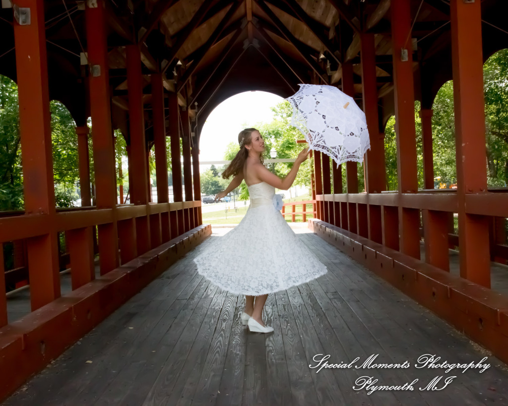 Sydney & John at Ford Field Park Bridge Dearborn MI wedding photography