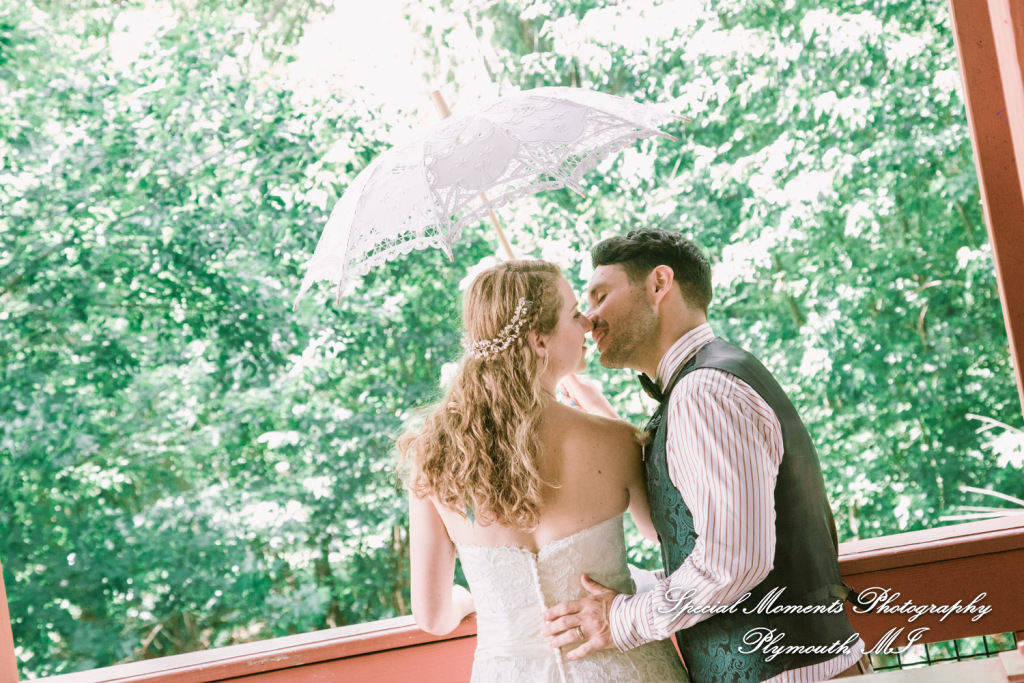 Sydney & John at Ford Field Park Bridge Dearborn MI wedding photography