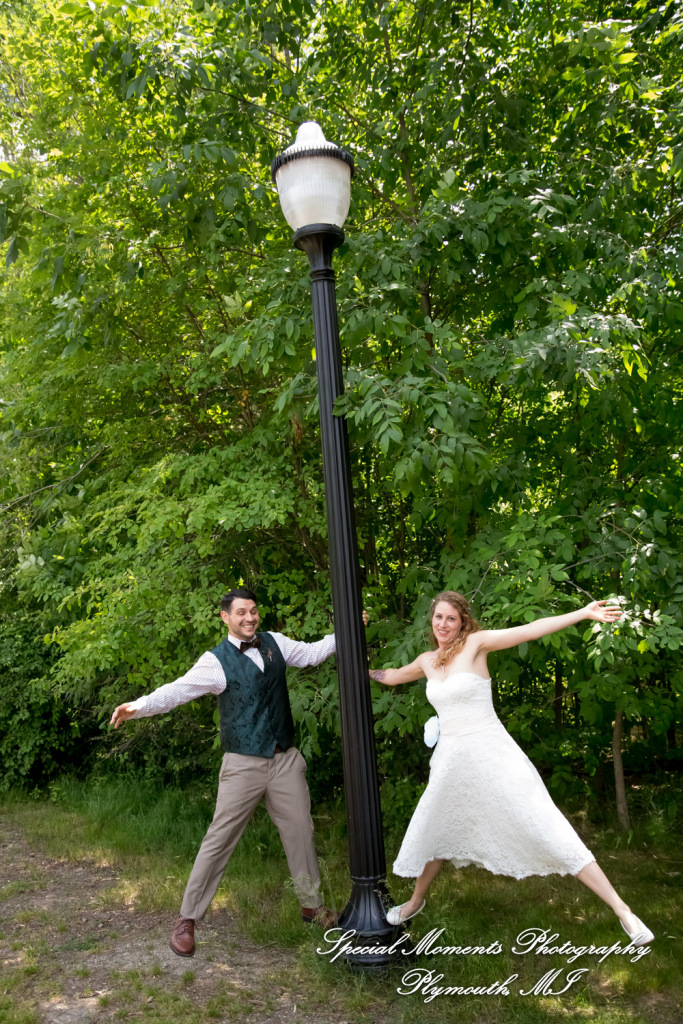 Sydney & John at Ford Field Park Bridge Dearborn MI wedding photography