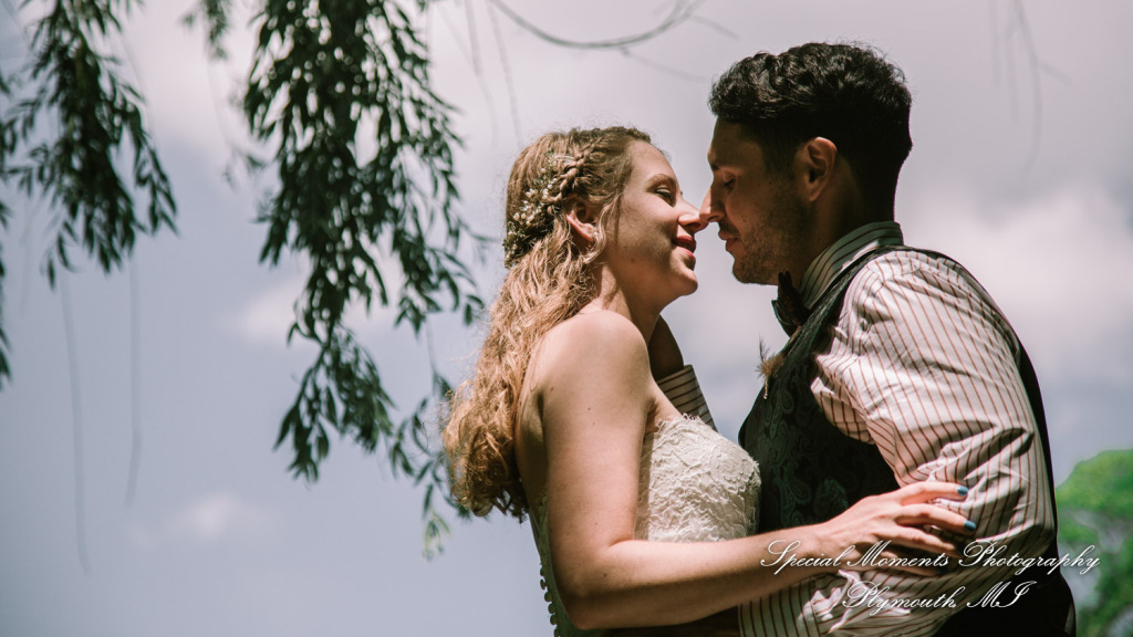Sydney & John at Ford Field Park Bridge Dearborn MI wedding photography