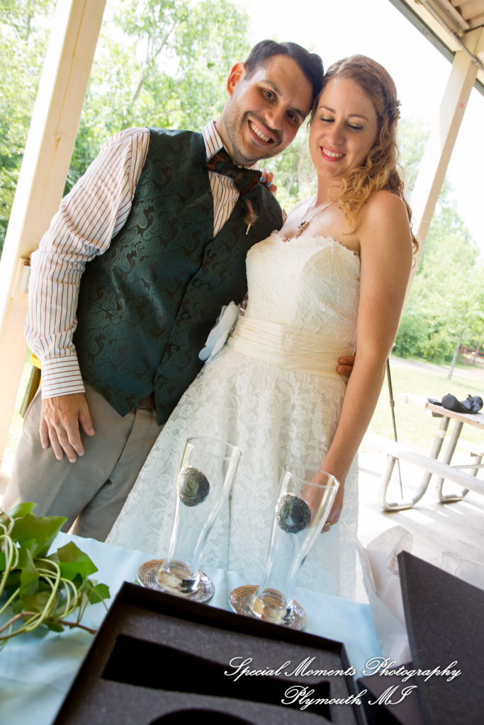 Sydney & John at Ford Field Park Bridge Dearborn MI wedding photography