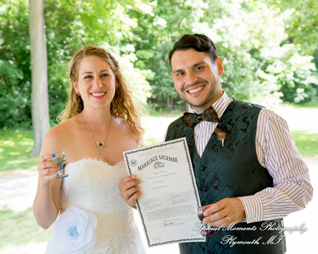 Sydney & John at Ford Field Park Bridge Dearborn MI wedding photography