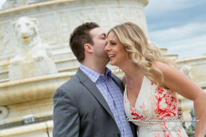 Melissa & Philip at Belle Isle Fountain Detroit MI engagement photography