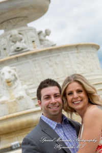 Melissa & Philip at Belle Isle Fountain Detroit MI engagement photography