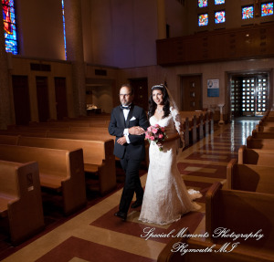 Katherine & Dave at St. Clare of Montefalco Grosse Pointe Park MI wedding photography