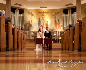 Katherine & Dave at St. Clare of Montefalco Grosse Pointe Park MI wedding photography
