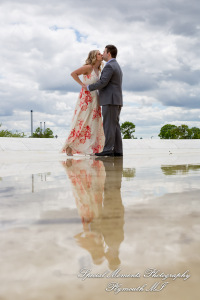 Melissa & Philip at Belle Isle Fountain Detroit MI engagement photography