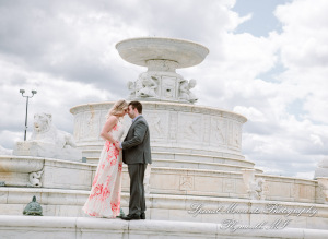 Melissa & Philip at Belle Isle Fountain Detroit MI engagement photography