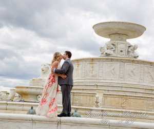 Melissa & Philip at Belle Isle Fountain Detroit MI engagement photography