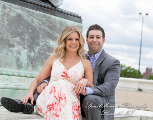 Melissa & Philip at Belle Isle Fountain Detroit MI engagement photography