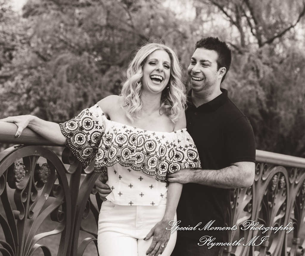 Melissa & Philip at Belle Isle Fountain Detroit MI engagement photography