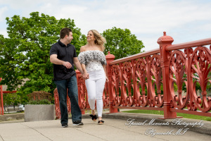 Melissa & Philip at Belle Isle Fountain Detroit MI engagement photography