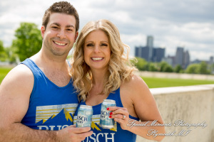 Melissa & Philip at Belle Isle Fountain Detroit MI engagement photography