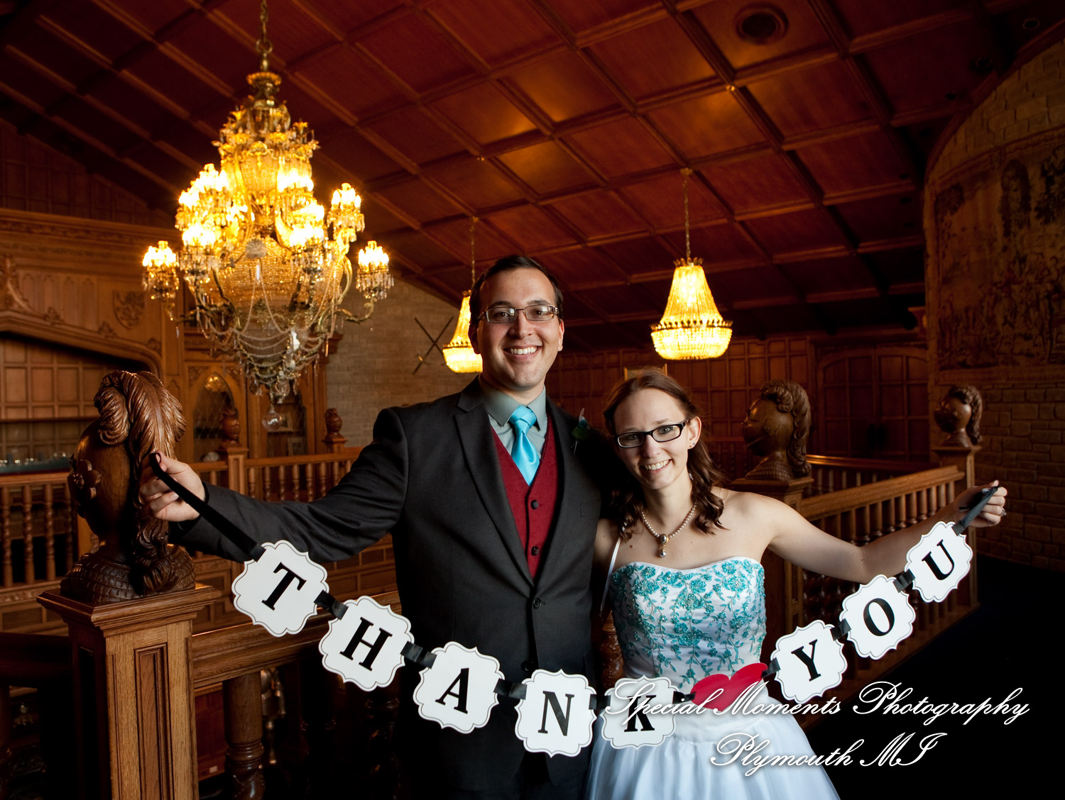 Erynn & Brian at Canterbury Castle Lake Orion MI wedding photograph