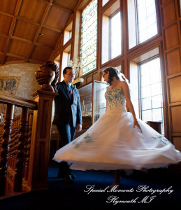 Erynn & Brian at Canterbury Castle Lake Orion MI wedding photograph