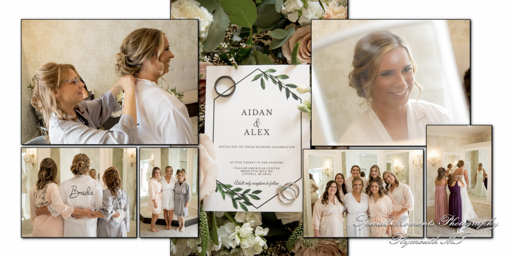 Fine Art Simple Design - Alex & Aidan at Italian American Club Livonia MI wedding album photography