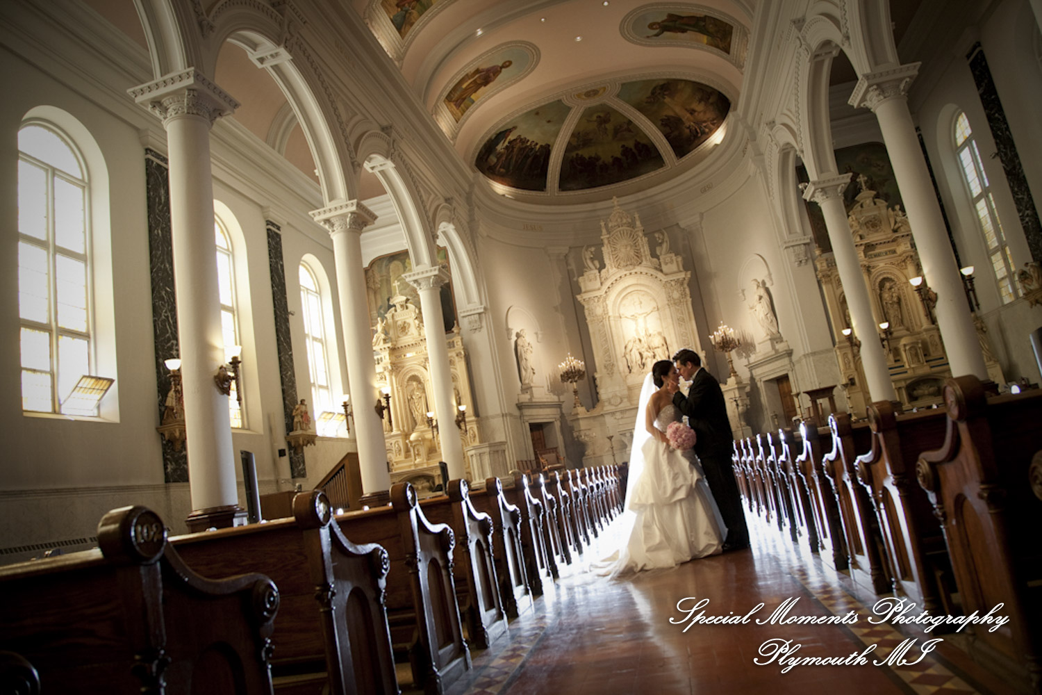 Dave & Angie at Ss. Peter & Paul Jesuit Detroit MI wedding photography