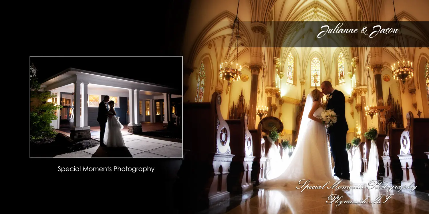 St. Patrick Historic Catholic Toledo OH wedding album photograph
