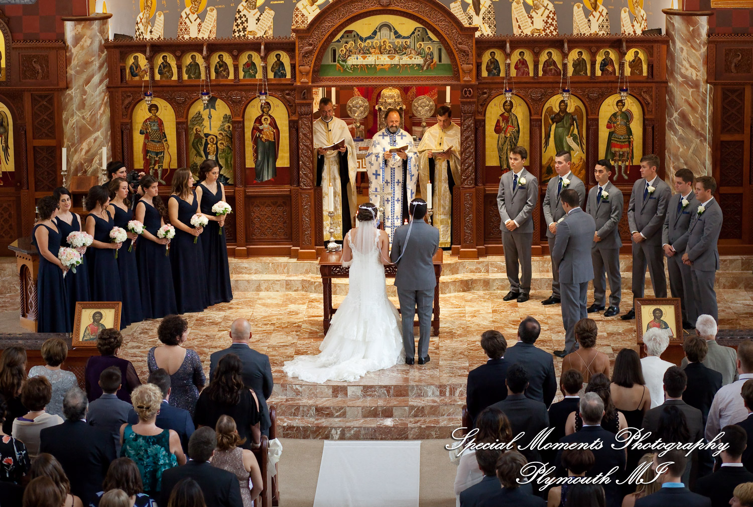 David & Steph at St. John Greek Orthodox Sterling Hts MI wedding photograph