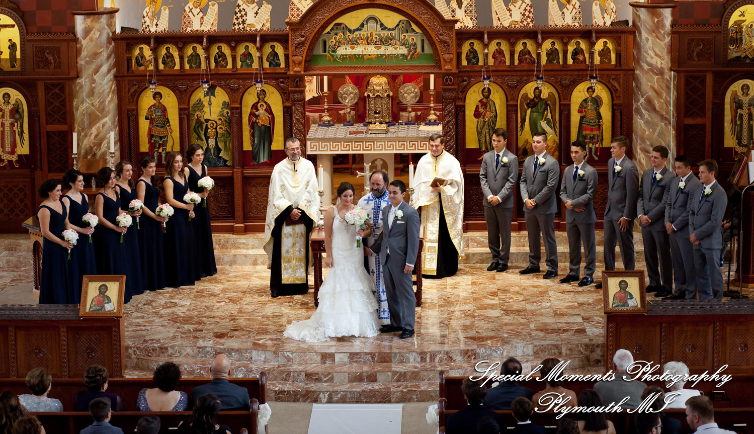 David & Steph at St. John Greek Orthodox Sterling Hts MI wedding photograph